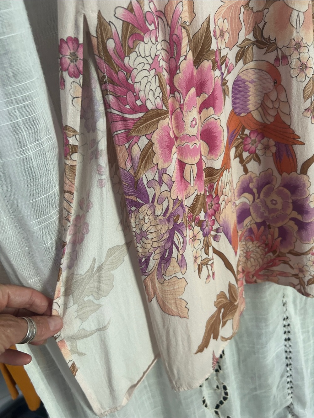 Spell and the Gypsy Blue skies Cream Floral Midi slip dress - Picture 6 of 10